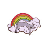 Rainbow Cat On A Cloud Enamel Pin